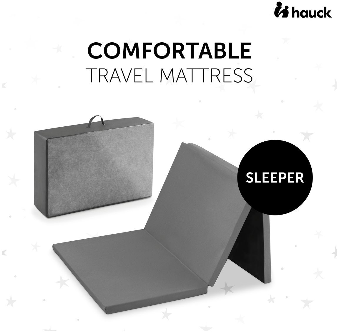 Matelas pour lit de voyage - SLEEPER - 120 x 60 cm - Ep. 5 cm - Pliable - Mickey Gris - HAUCK