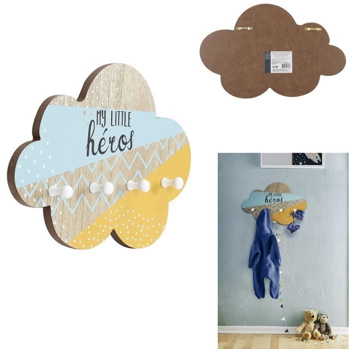 HOME DECO FACTORY Patere 4 accroches forme nuage Héros M4