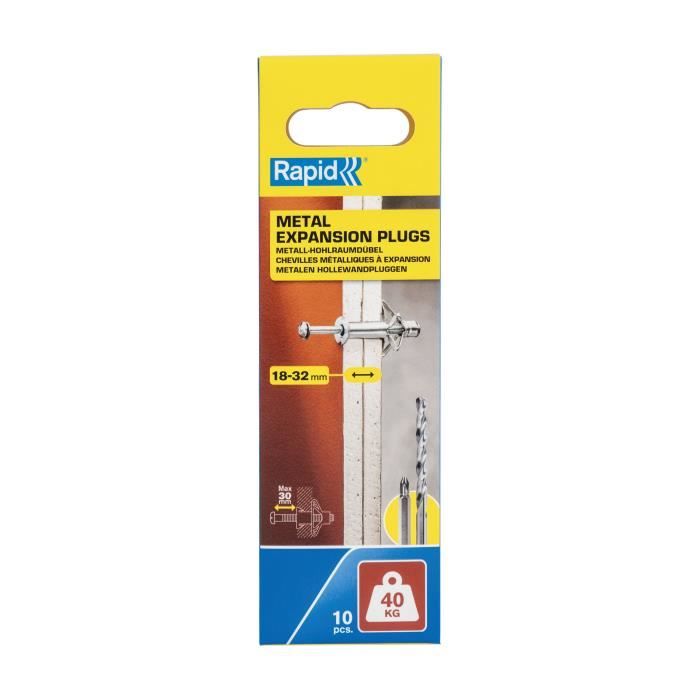 Blister da 10 pezzi. tasselli ad espansione metallici ø11x65 viti m5x74 5001551 rapidi