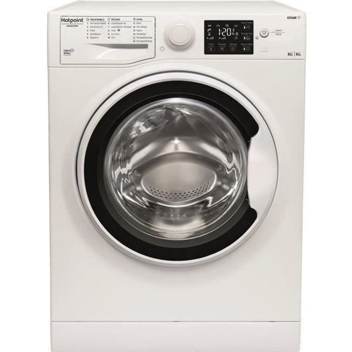 Lave-linge séchant HOTPOINT RDG864387WKFRN Natis - Lavage 8 kg / Séchage 6 kg - Induction - L60cm - 1400 trs/min - Blanc