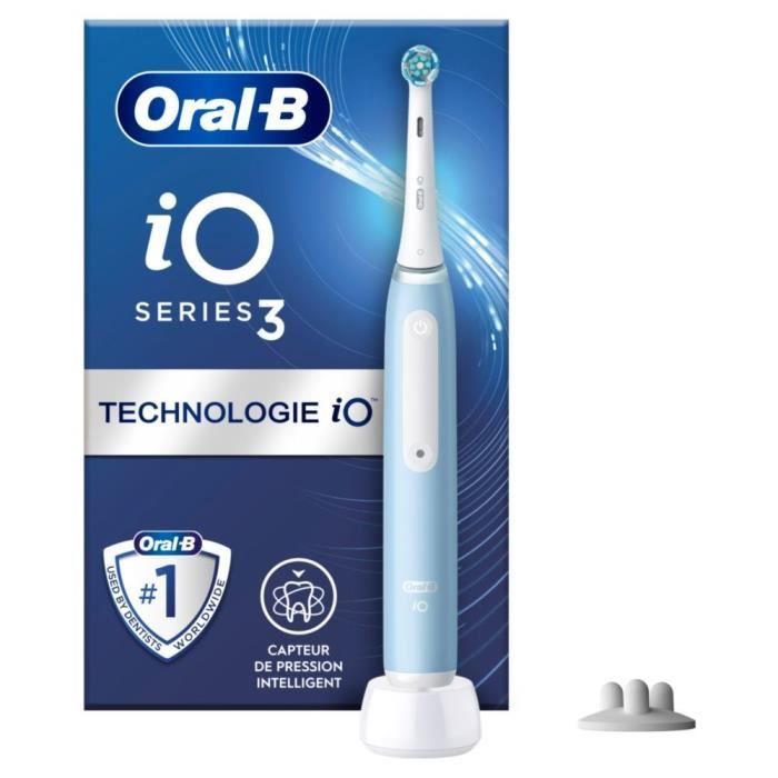 Oral-B iO3s Cepillo de dientes el�ctrico - Azul - Conexi�n Bluetooth, 2 cabezales, 1 estuche de viaje
