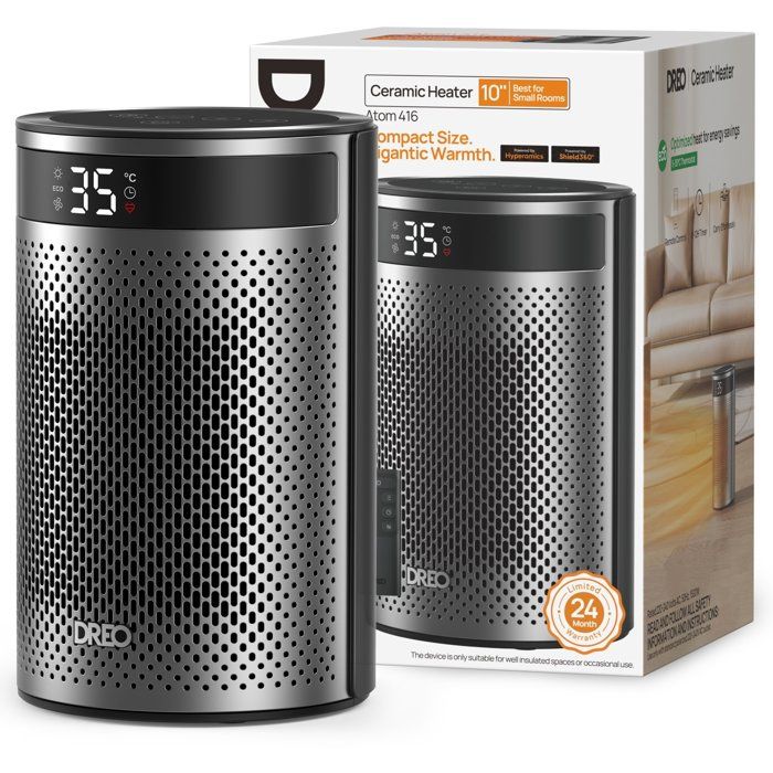 Image secondaire de Radiateur Électrique Mobile DREO Atom 416 - 1500W Hyper-Céramique Noir