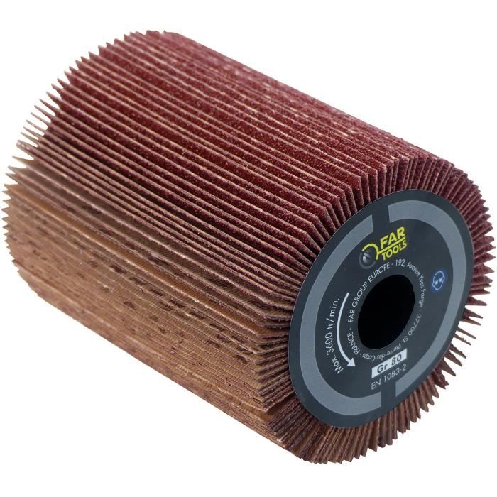 Brosse a lamelles abrasives ?80mm - L 100mm pour poncer