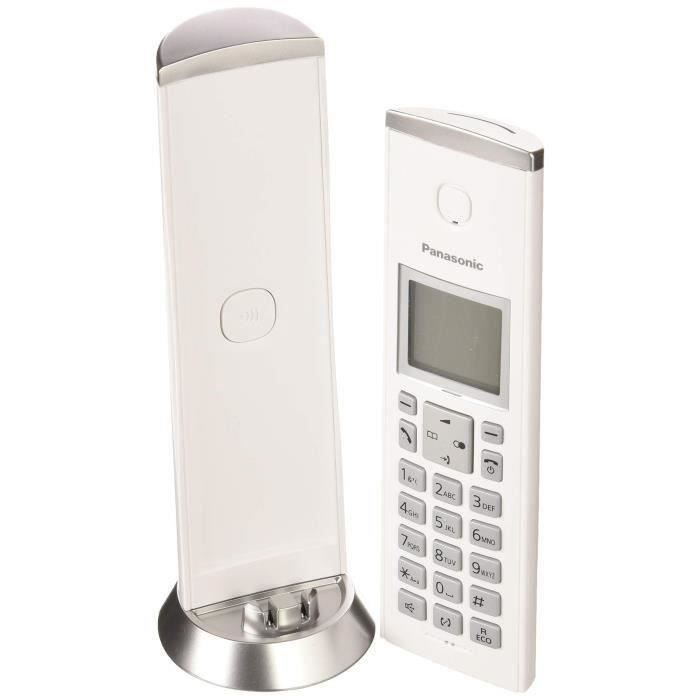 PANASONIC Téléphone résidentiel dect design - TGK220 - avec répondeur - Blanc