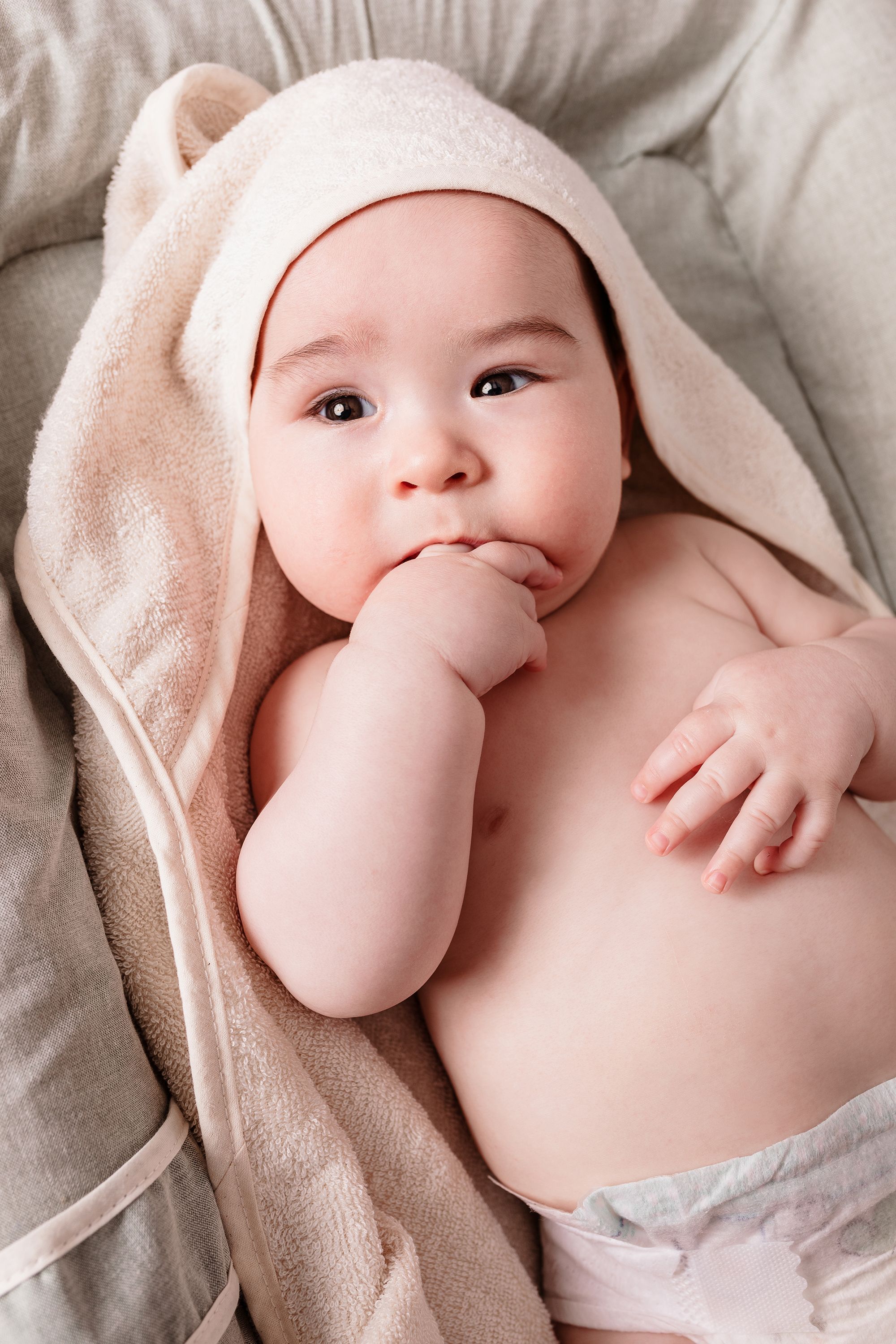 Drap de bain XXL Parent/Bébé CANDIDE - Écru 100x100 cm