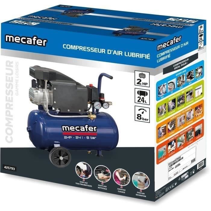 Image secondaire de Compresseur MECAFER 24L 2HP - Performance et Durabilité