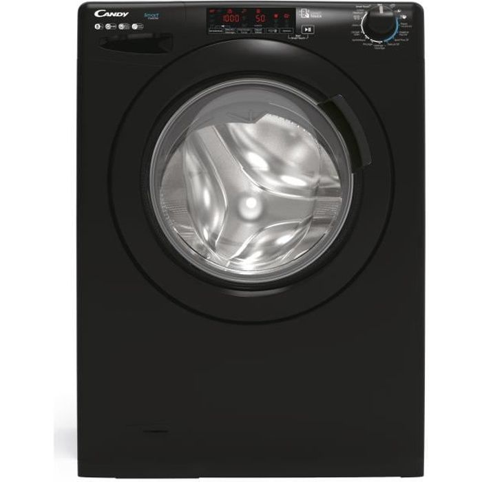 Lave-linge hublot CANDY CS 148TMBBE/1-47 - 8 kg - Induction - 1400 trs/min - Classe B - Noir
