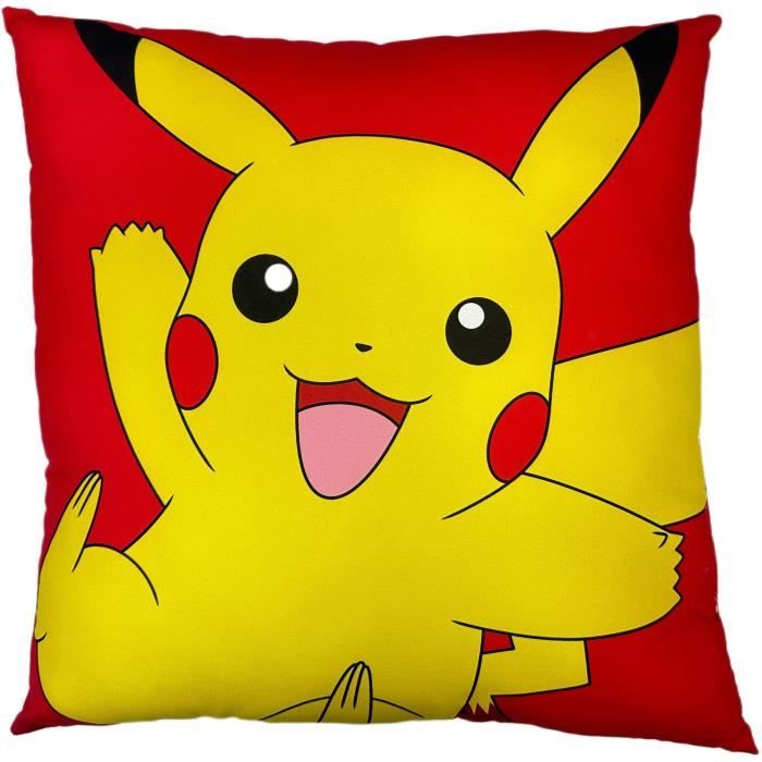 Image secondaire de Coussin double face - Carré - POKEMON - Pikachu et Carapuce - Microfibre - 40 x 40 cm
