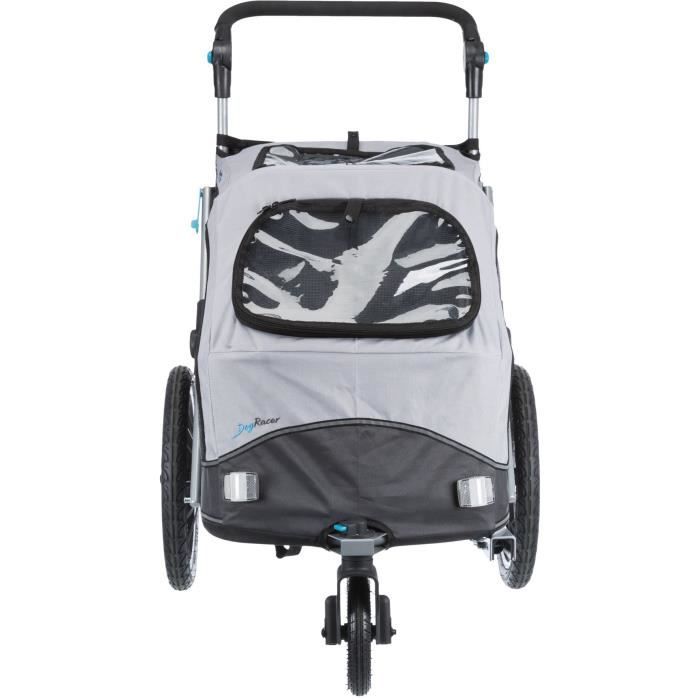 TRIXIE Roulotte de vélo - pliable - S: 58 × 93 × 74/114 cm - Gris - Pour chien