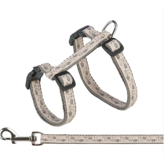 Pettorina con guinzaglio - TRIXIE - 27–45 cm / 13 mm - 1,20 m - Grigio / Rosa