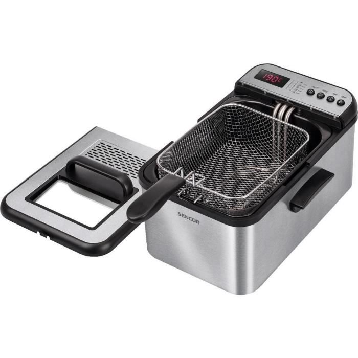 Image secondaire de Friteuse électrique - Sencor - SFR 8200SS - 2200 W - 3,2 L - Noir/Acier Inoxydable