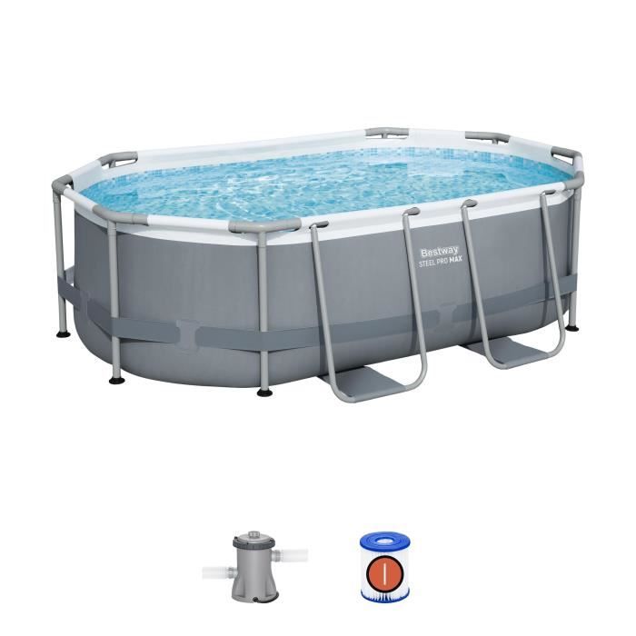 Piscine hors sol ovale BESTWAY Steel Pro MAX 305 x 200 cm