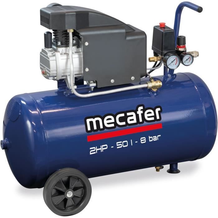 Compressore - MECAFER - 425794 - Blu - 50 L - 2 HP - 8 Bar