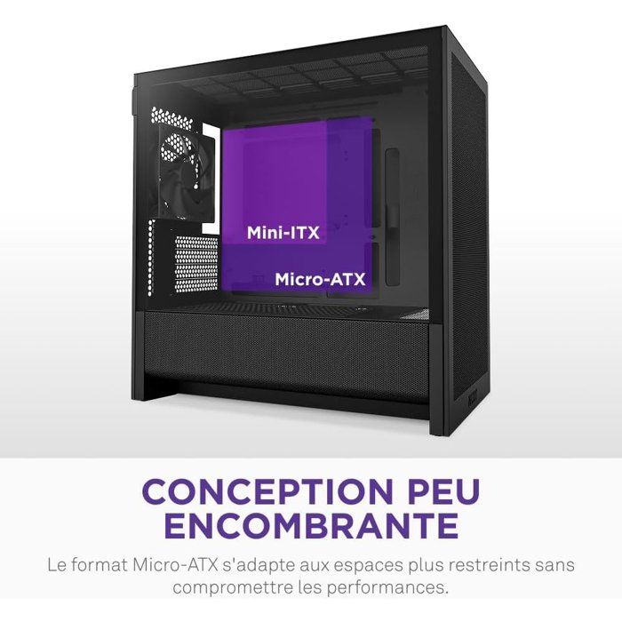 Image secondaire de Boîtier PC NZXT H3 Flow Micro-ATX Noir avec Airflow Optimisé