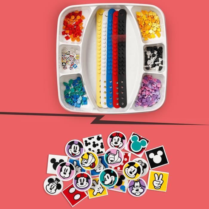 LEGO DOTS 41947 Méga-boîte de Bracelets Mickey et ses Amis, Kit Création de Bijoux Enfants