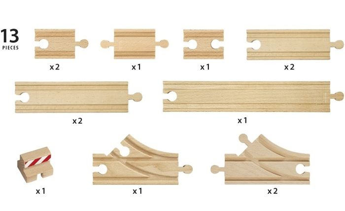 Brio World Coffret de Démarrage - 13 Rails - Accessoire pour circuit de train en bois - Ravensburger - Mixte des 3 ans - 33394