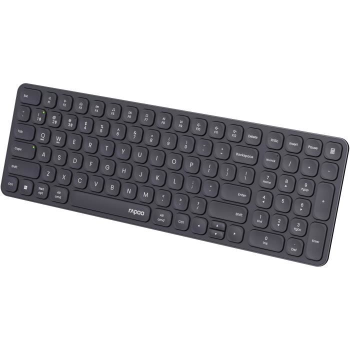 Image secondaire de Clavier sans fil RAPOO E9310M AZERTY - Gris foncé