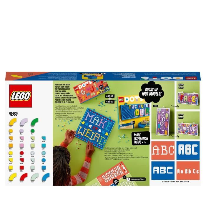 LEGO 41950 DOTS Lots d'Extra DOTS - Lettres, Pieces Pour Tableaux a Messages, Set de Bricolage des 6 Ans, Activité Créative