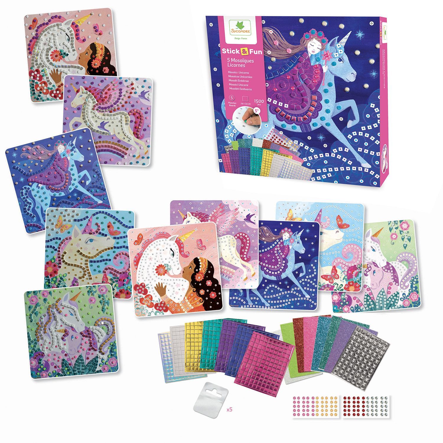 Image secondaire de Coffret Mosaiques Stick'N Fun Licornes - Créations Enchantées pour Enfants
