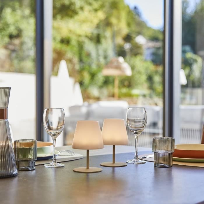 Image secondaire de Set de 2 lampes de table sans fil - LUMISKY - TWINS - Cream - H16 cm - LED