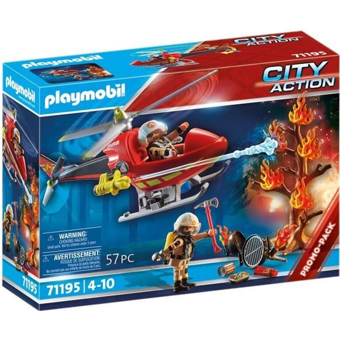 PLAYMOBIL - 71195 - City Action - Hélicoptere bombardier des pompiers