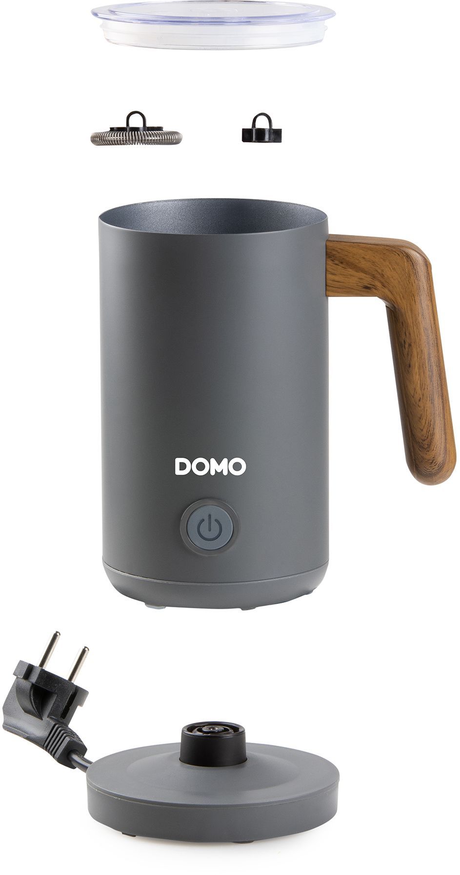 Image secondaire de Mousseur a lait - DOMO - DO745MF - 500 W - 150 ml - Socle 360° - Gris/Bois