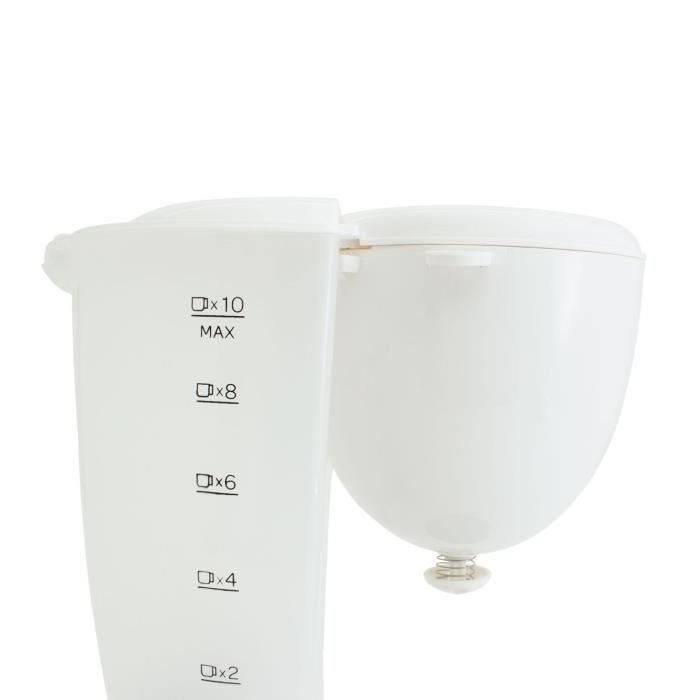 SCHMIT Cafetiere 10 tasses avec filtre permanent amovible - Blanc