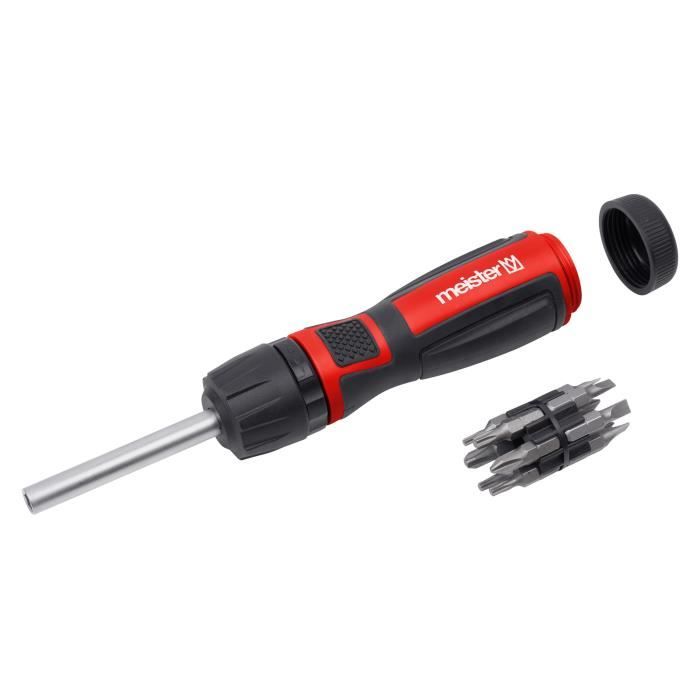 MEISTER Tournevis a cliquet et embouts - 12 en 1