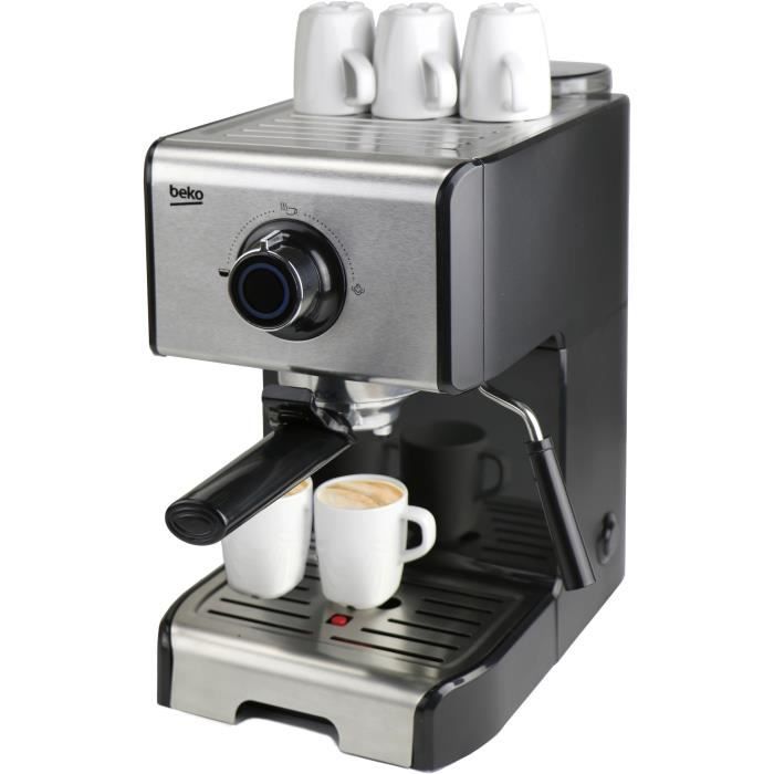 BEKO CEP5152B - Macchina espresso classica 1200W - Serbatoio 1.2L - Lancia vapore orientabile 360° - 15 bar - Nera e acciaio inox