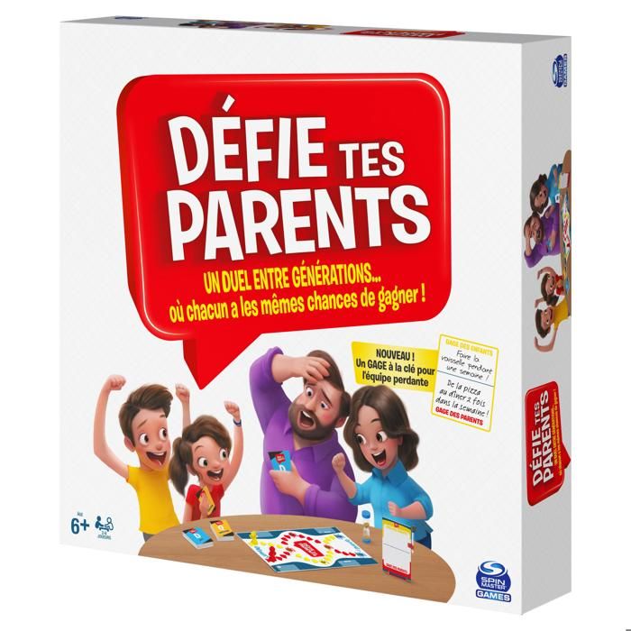 SPIN MASTER GAMES - D?FIE TES PARENTS Edition Lancez les paris - 6062195 - Jeu de Soci?t? - Jeu Convivial Questions & D?fis Amusants