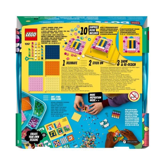LEGO 41957 DOTS Le Méga-lot de Décorations Adhésives, Activité Manuelle, Sticker Personnalisé Téléphone, Cadeau Filles Garçons 6 Ans