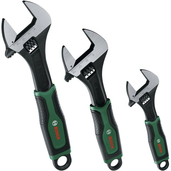 Image secondaire de Jeu de 3 clés à molette réglables Bosch - 6, 8 et 10 mm