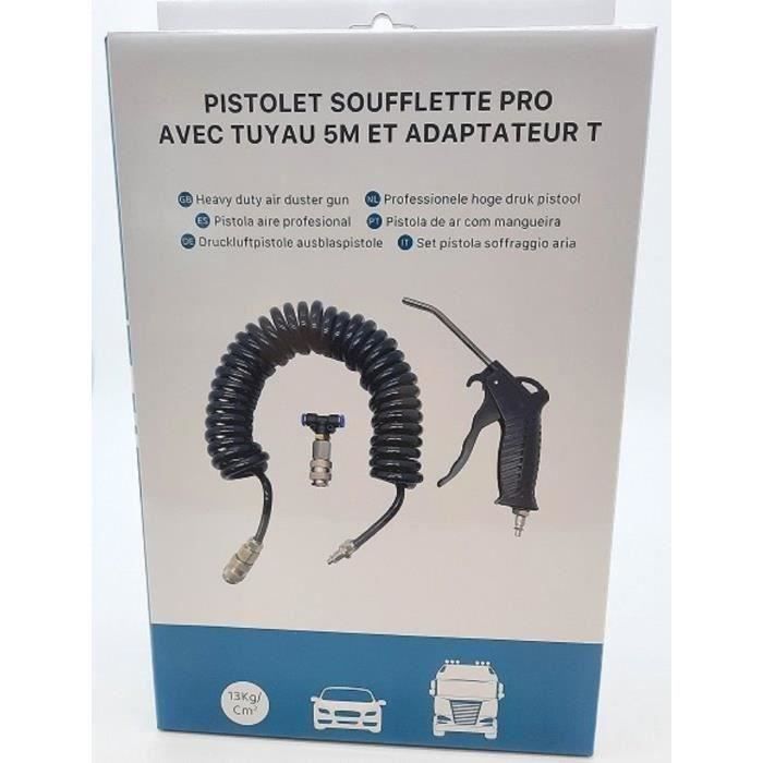 Image secondaire de Pistolet soufflette - HTC EQUIPEMENT - Air professionnel - Tuyau 5 M - 13 KG/ cm2
