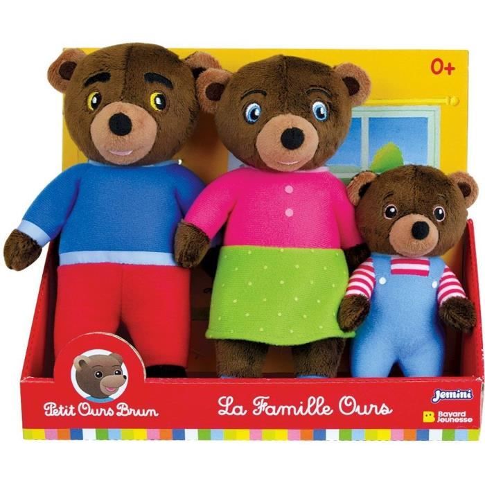 Scatola di peluche - PICCOLO ORSETTO MARRONE - JEMINI - Famiglia: Mamma orsa, Papà orsa e Piccolo orsetto marrone