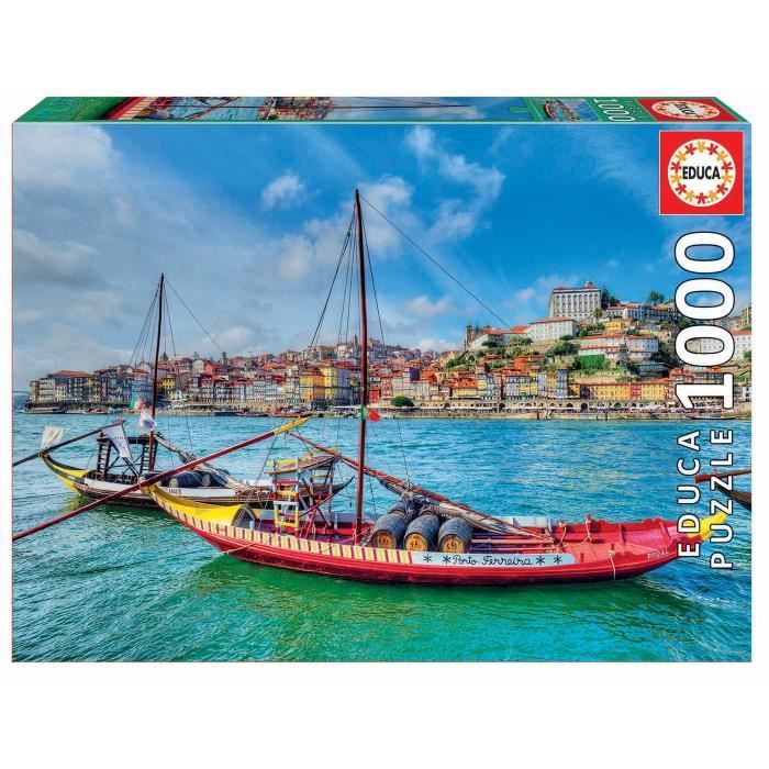 EDUCA - Puzzle - 1000 Barcos rabelos, Oporto