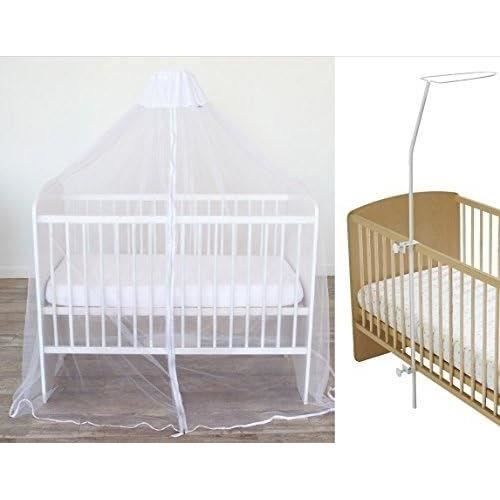 Lot ciel de lit + fleche de lit a fixer - DOMIVA - Moustiquaire pour lit blanc, maille ultra fine