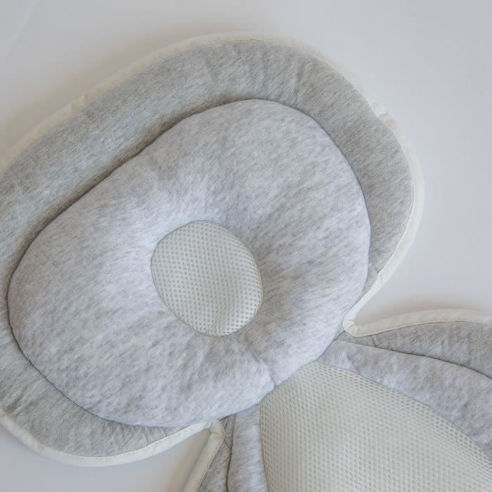 DOMIVA Cale bébé Body Pad 3D - Coton et Polyester - Harnais 3 ou 5 points - Gris - 32,5 x 65 cm