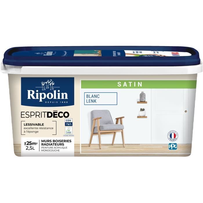 Pittura decorativa a spirito multisupporto - RIPOLIN - 446523 - Bianco Lenk - Satinato - 2,5 L