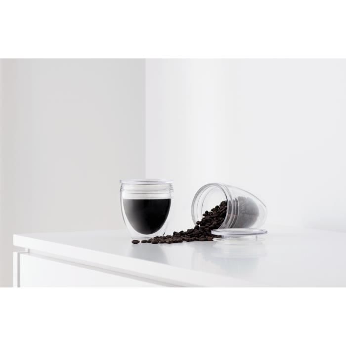 Image secondaire de Set 2 gobelets BODUM - Pavina To Go - Double paroi plastique - Couvercle hermétique - 30 cl - Transparent