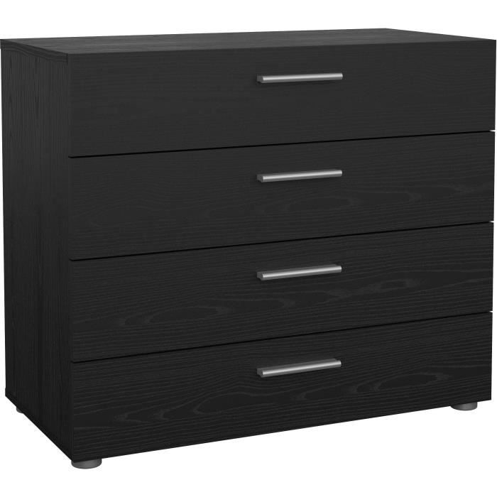 Chest of drawers - 4 drawers - Black - L80.2 x D40.25 x H68.1 cm