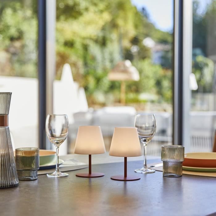 Image secondaire de Set de 2 lampes de table sans fil - LUMISKY - TWINS - Terracota - H16 cm - LED