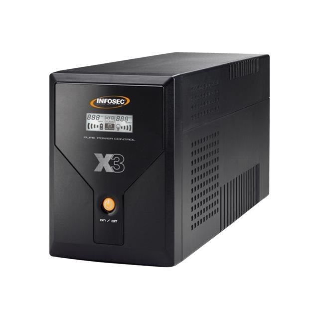 Onduleur 2000 VA - INFOSEC - X3 EX 2000 LCD USB - Line Interactive - 4 prises FR/SCHUKO - 65971