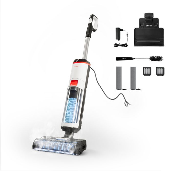 Aspiradora mopa a vapor - POLTI RollySteam WD10 - 7000 Pa - 0,6 L - Negro/Blanco