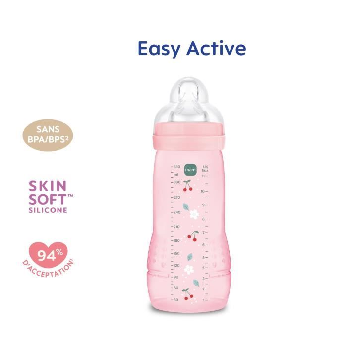 Image secondaire de Biberon - MAM BABY - Easy Active - +6 mois - 330 ml - Tétine débit X - Berry