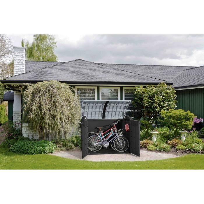KETER - Coffre de rangement extérieur en résine 2000 litres Noir et gris - Abri de stockage de jardin
