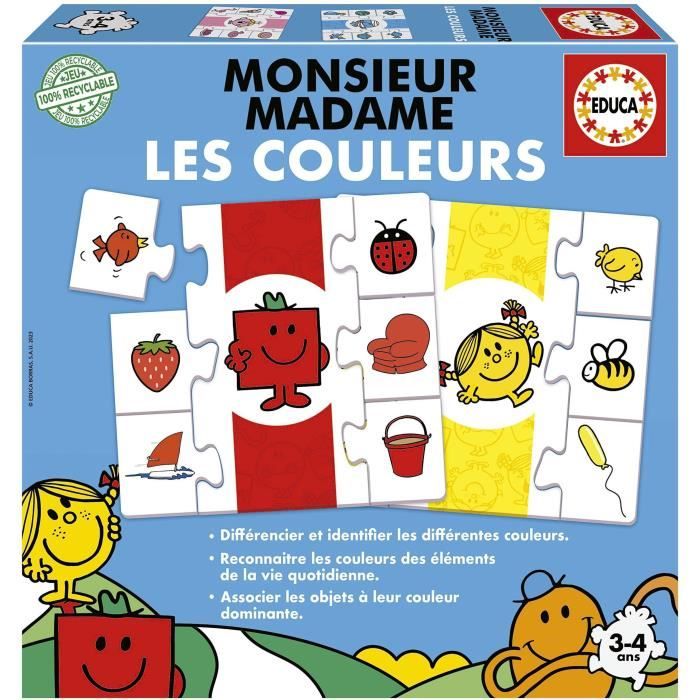 Gioco didattico - EDUCA - Monsieur Madame - Colori