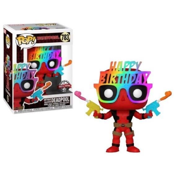 Figurine Funko Pop! Marvel : Deadpool Birthday Glasses Tete oscillante 783