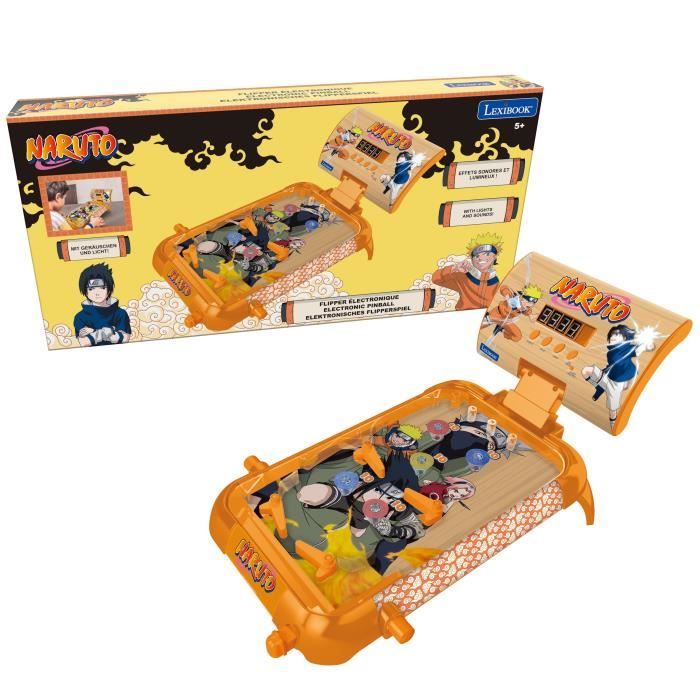 Flipper électronique de table Naruto avec sons, lumières et affichage du score sur écran