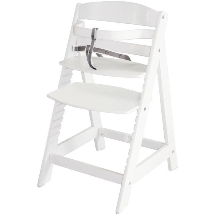 Sit Up III Wooden High Chair - ROBA - Height Adjustable - White