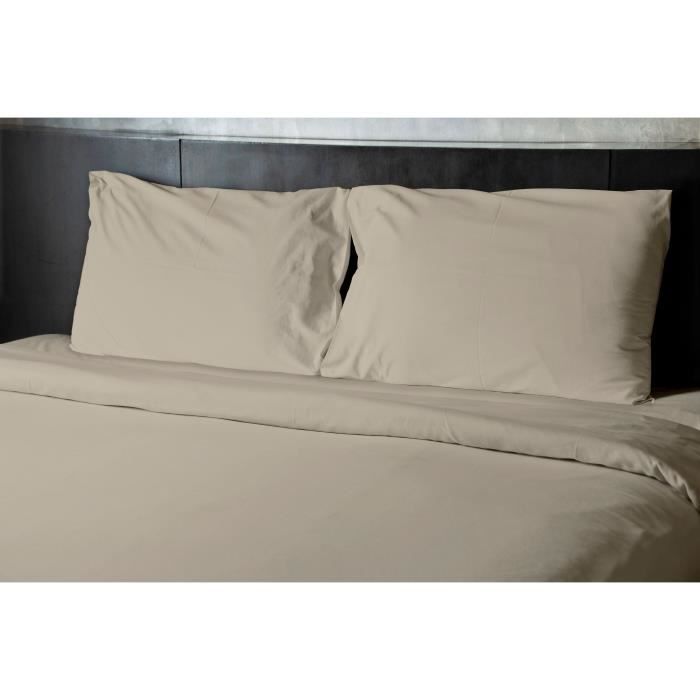 Image secondaire de Drap Plat Microfibre 240x300 cm Beige Ivoire - HOME LINGE PASSION